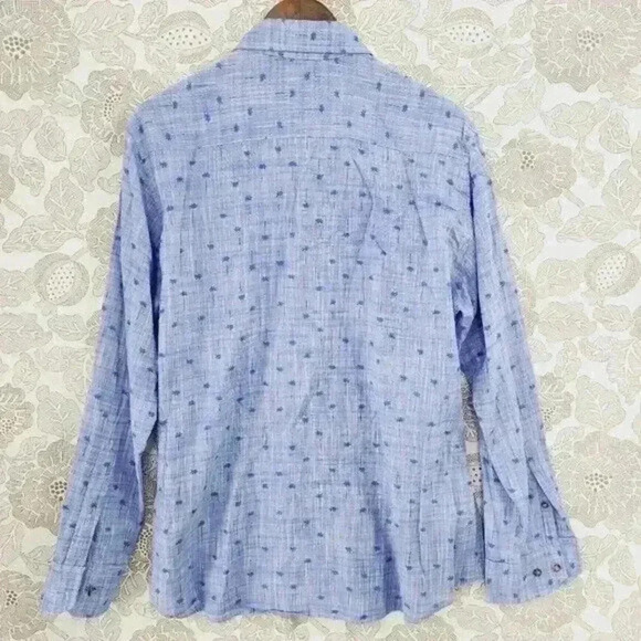 Viyella Tailored Fit Made In Canada palm tree Printed Button down Long sleeve L - Picture 2 of 7